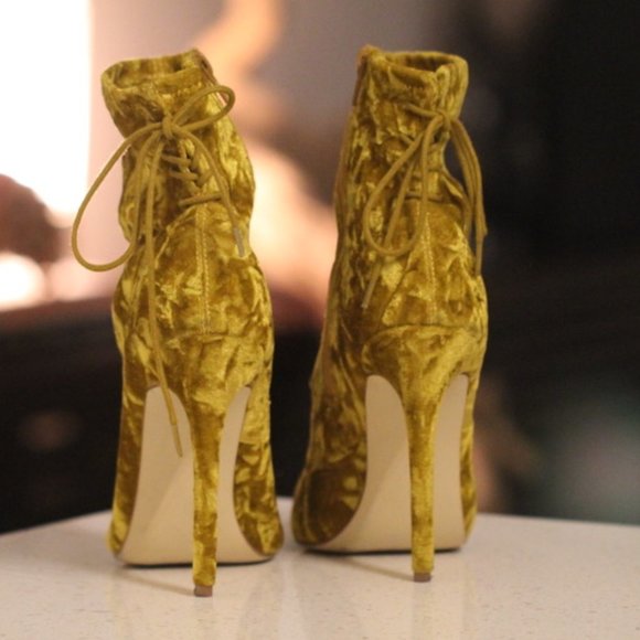 Shoedazzle Georgia Mustard Booties - Picture 3 of 4